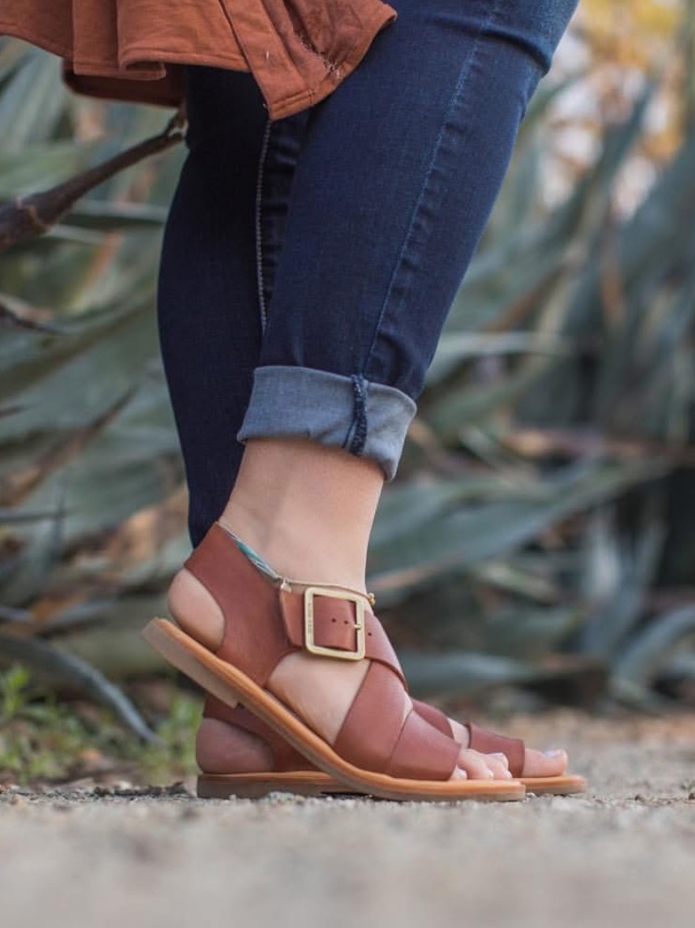Kork Ease Nara Women's Brown Leather Buckle Sandals